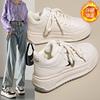 2025 Winter Velvet Little White Shoes New Korean Version Ins Female Students Height Increase Sports Board Shoes Warm and Casual C12-2