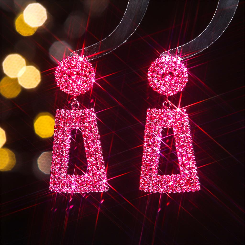 Темперамент и роскошь супер-вспышка полные бриллиантовые длинные серьги высокого уровня чувство геометрические полые серьги женские серьги 1 пара