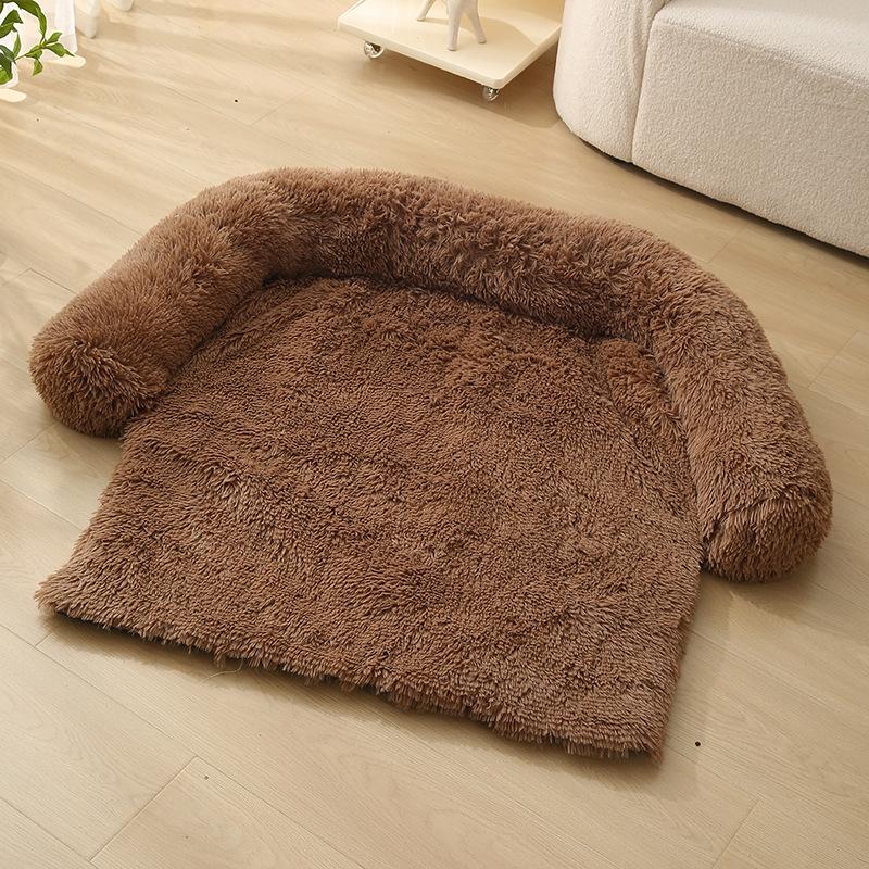 Plush Winter Warm Dog Bed Cat Nest Removable Washable Cover Cozy Long Fur Cushion for Pets