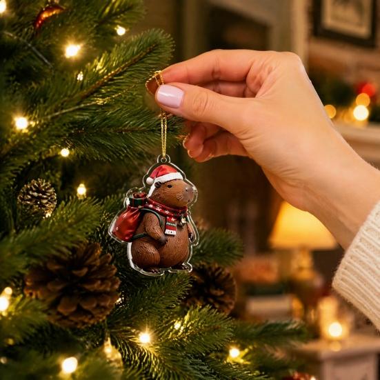 Календарь обратного отсчета на 24 дня с животными-подвесками, Декоративная коробка-органайзер для Рождества, Дня Благодарения, Акриловое украшение, Праздничный подарок, Вечеринка