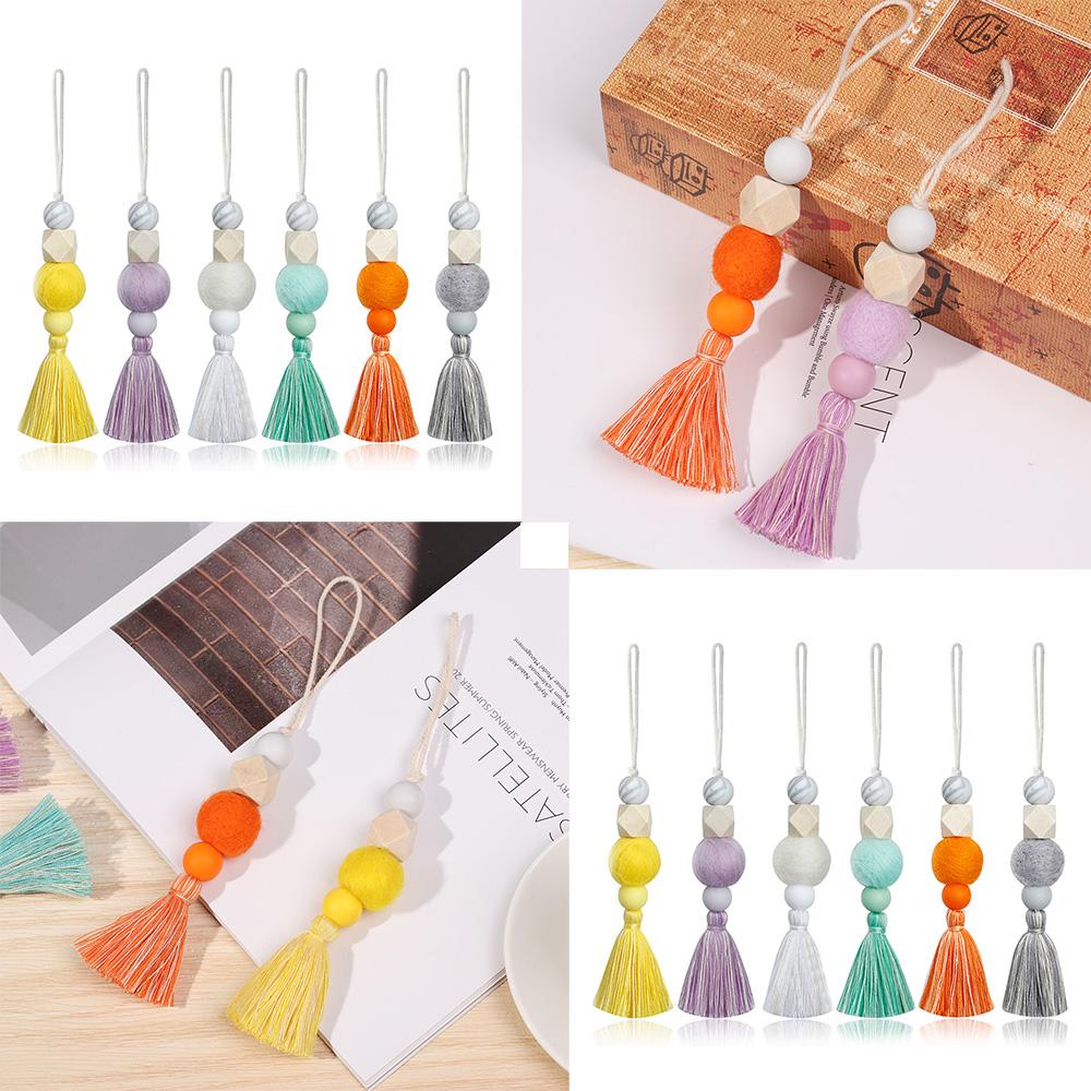 Natural Wood Beads Closet Hanging Ornaments Wall Decorations Car Hanging Drop Hanging Pendant
