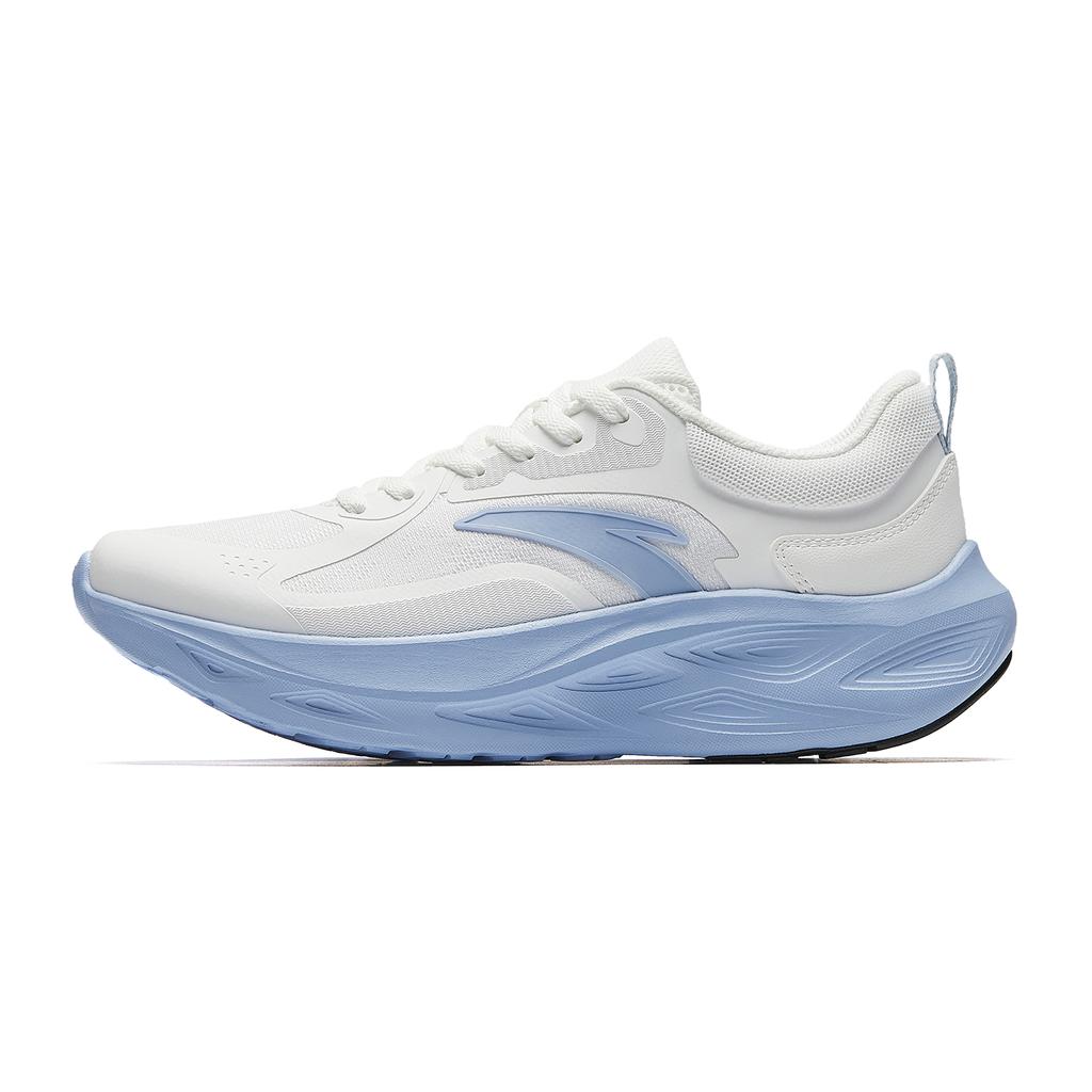 Anta Yichun Simple Versatile Rebound Lightweight Breathable Low-Top Casual Running Shoes Women Sneaker White Blue 922545531-3