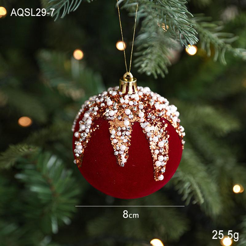 Shimmering Gold Sequin Christmas Ornament With Wine Red Velvet Bow Hanging Ball For Holiday Tree Decoration