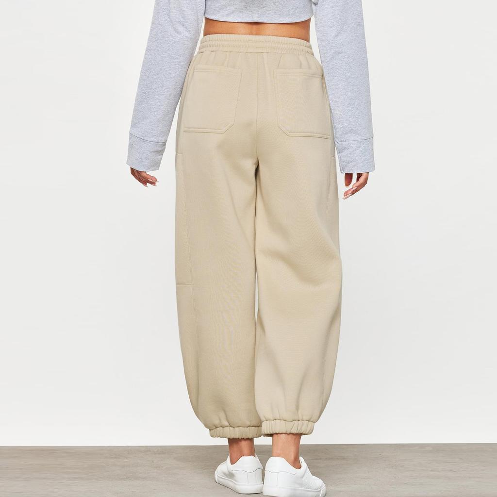 Women's High Waisted With Pocket Jogging Pants Sweatpants Trousers Solid Color Casual Pants