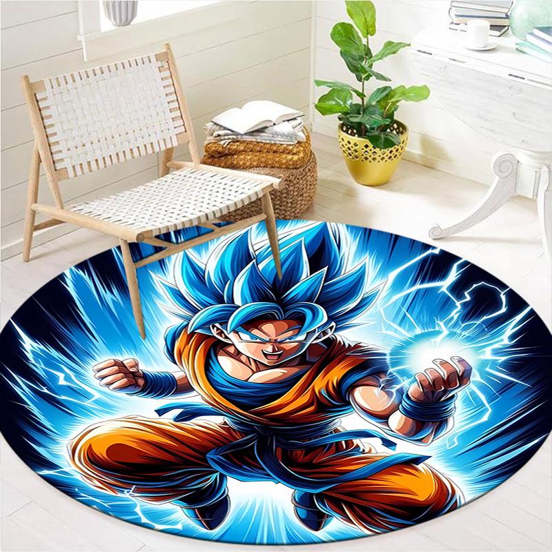Dragon Ball Super Round Area Rug Carpet Rug For Living Room Bedroom Sofa Playroom Decor Nonslip Floor Mat