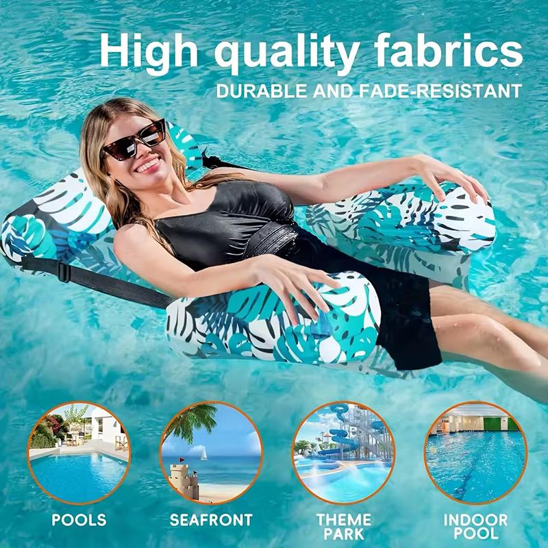 1 Pack Floating Lounge Chairs Inflatable Pool Floats for Adult Heavy Duty Floating Chair Summer Water Beach Lake Fun Party