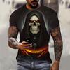 Vintage Horror Skull 3d Print Men's T-shirt Summer Classic Casual O Neck Short Sleeve Loose Oversized Tops Tee Shirt Men