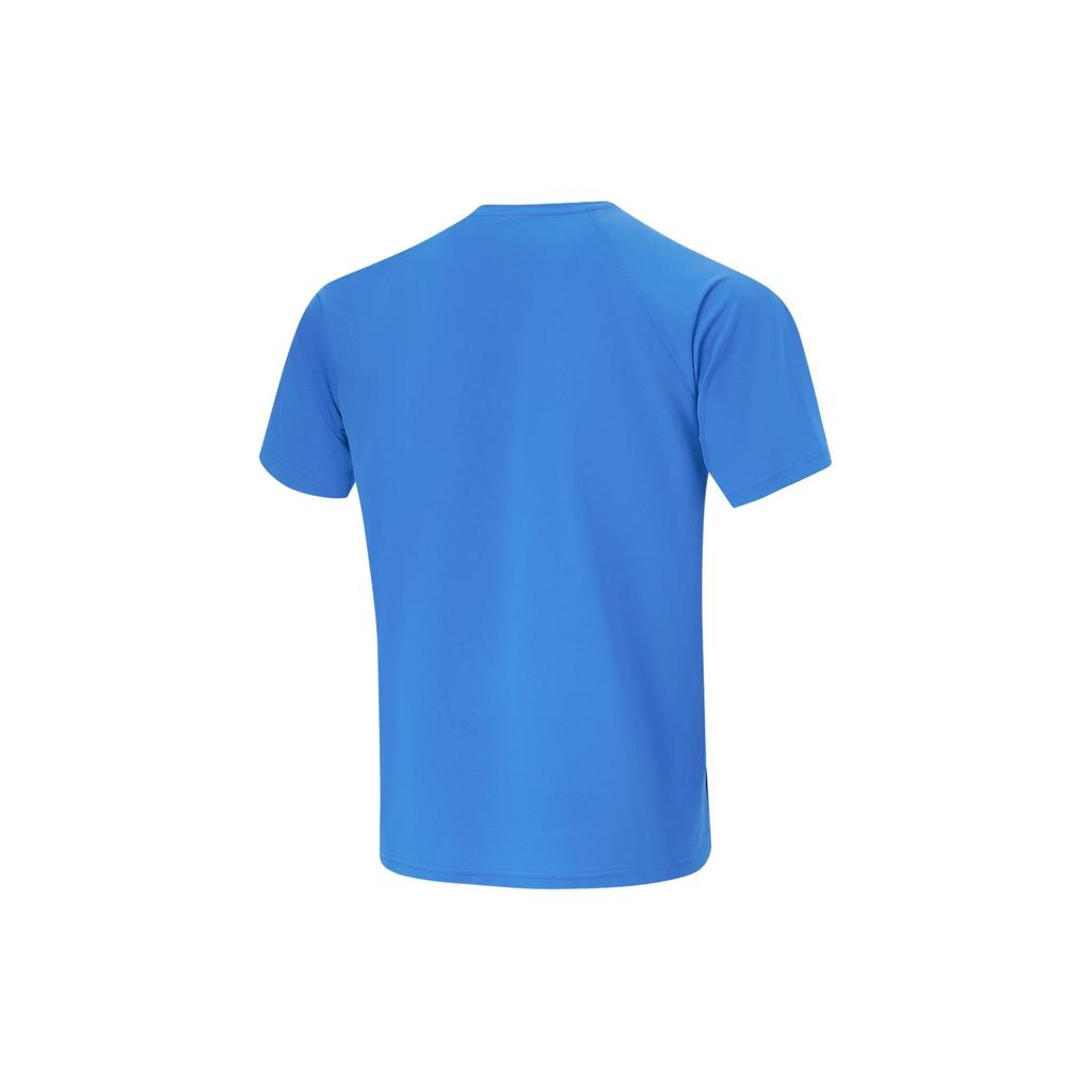 Li-Ning Badfive Letter Print Quick-Dry Short Sleeve T-Shirt Men Tops Interstellar-Blue ATSU437-4