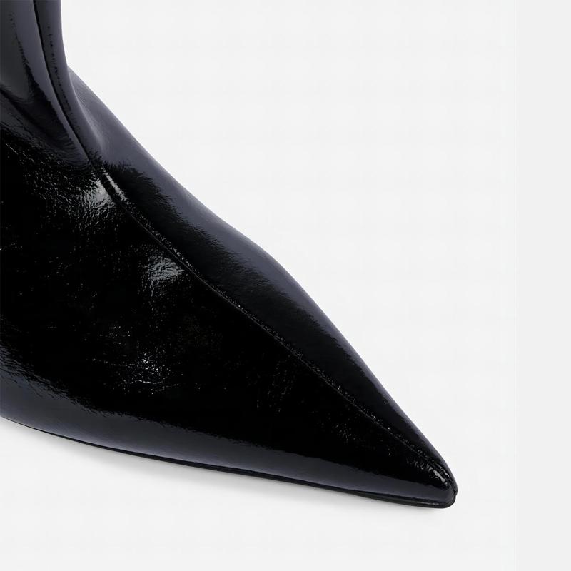 Krazing Pot Осенне-зимняя обувь из микрофибры, туфли на шпильках, высокие каблуки, большие размеры 45, 44, 46, женские теплые сапоги выше колена