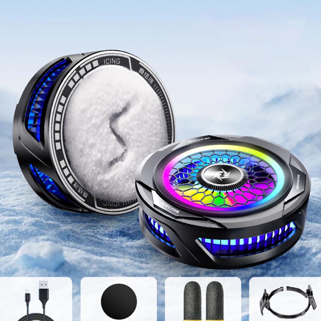 Телефон Вентилятор Охлаждения Радиатор Малошумная Система Охлаждения Полупроводниковый Магнитный Адсорбционный Радиатор Портативный с RGB Подсветкой