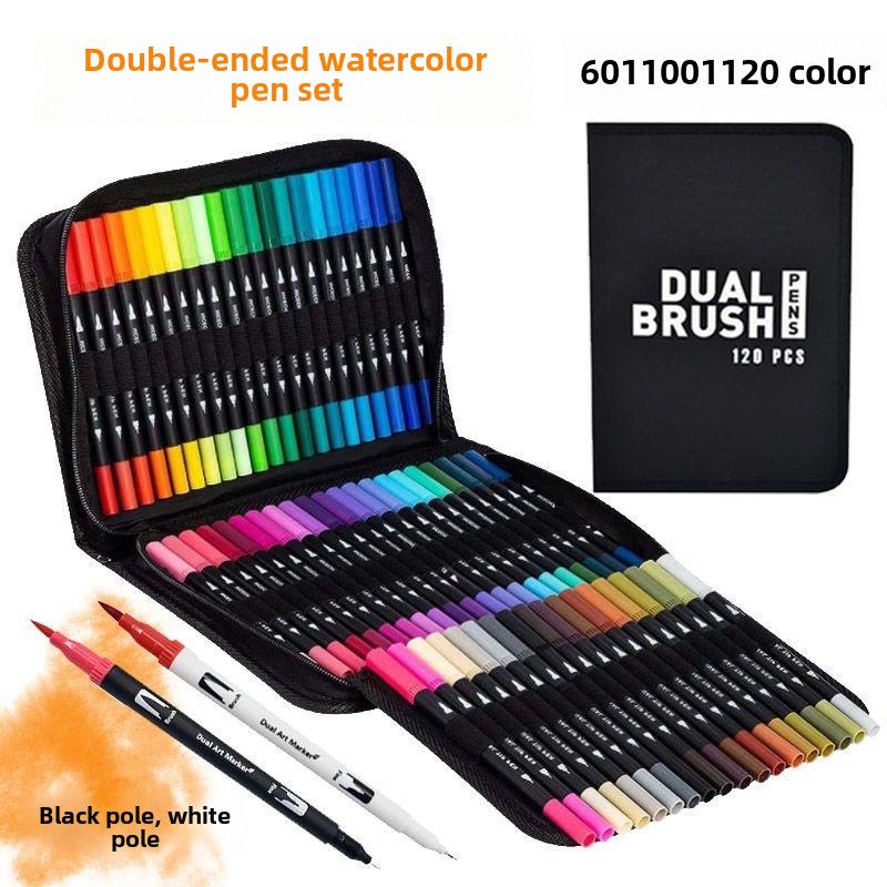Eco-Friendly Double-Head Watercolor Brush Set for Kids - Art, Painting, & Coloring Markers
