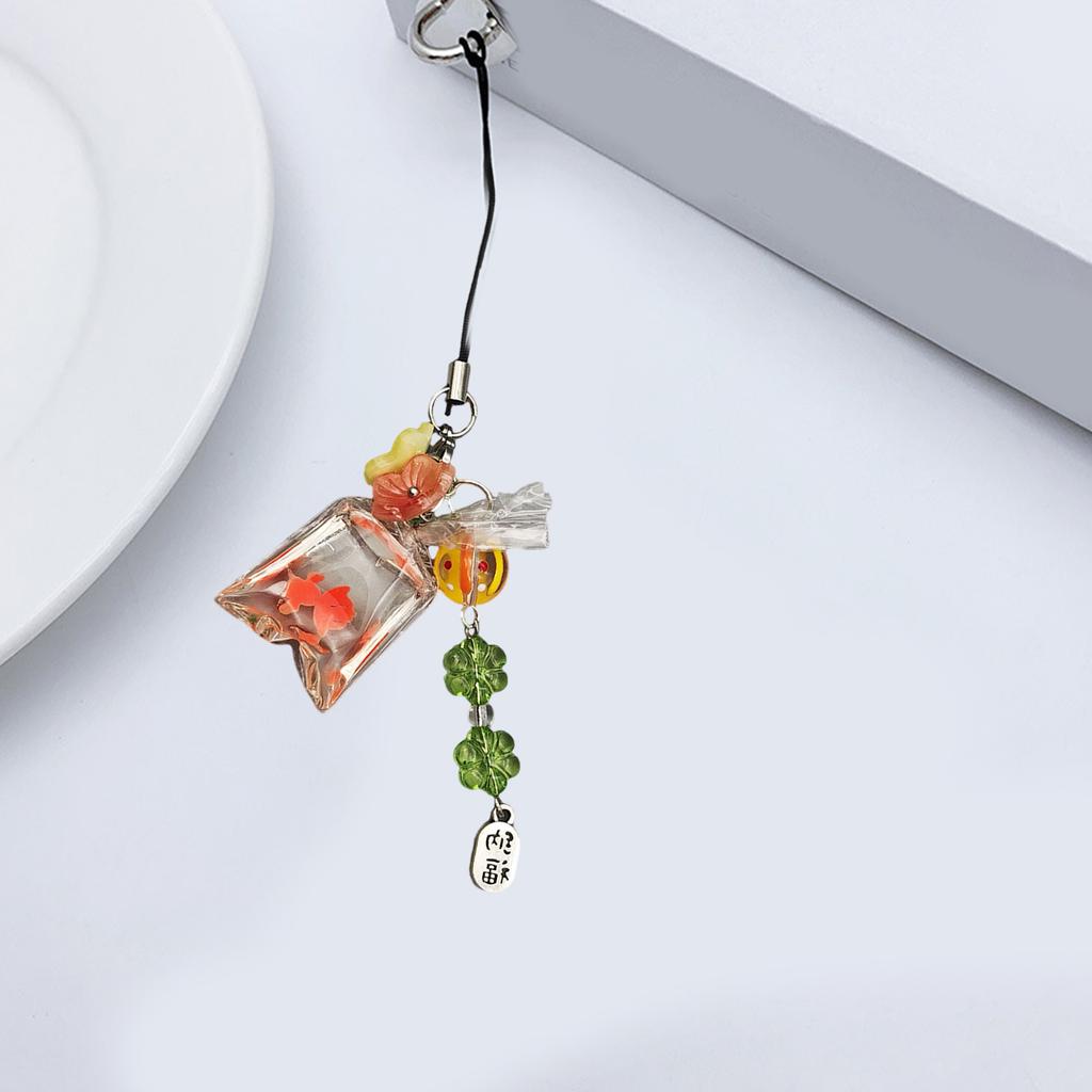 Fresh Style Koi Fish Cell Phone Strap Portable Koi Fish Phone Lanyard Jewelry with Beaded Accents for Personalization