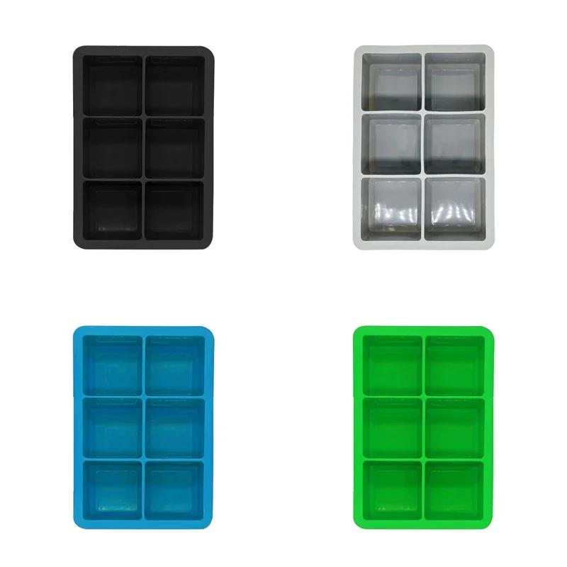 4PCS/Set Silicone Ice Cube Mold Big Square Ice Cube Tray Ice Cube Maker Non-toxic Reusable Bar Pub Wine Ice Blocks Maker