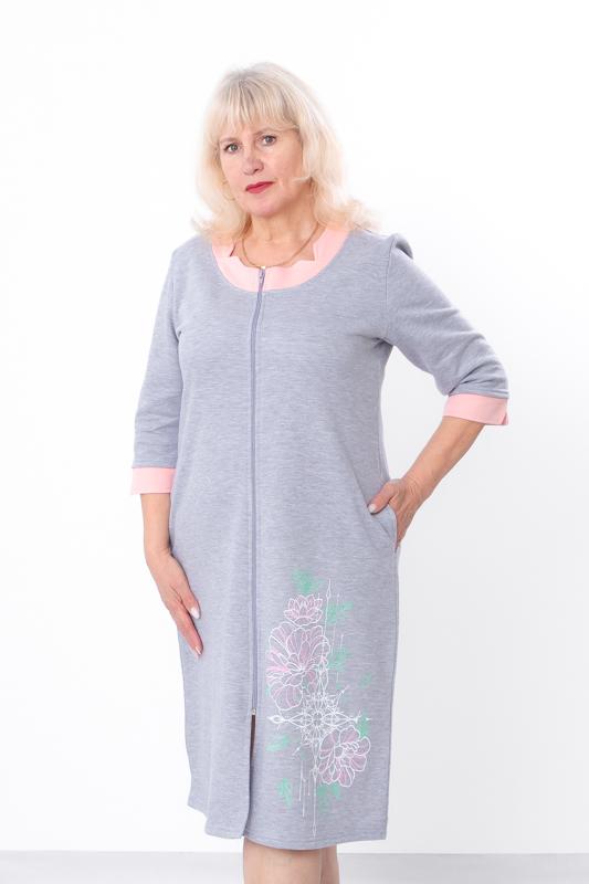 Women’s Zip-Up Robe – Soft Brushed Fabric with Printed Design, Demi-season, 8004-023-33-1 HC