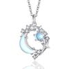 Necklace for Crescent Moon Hypoallergenic 925 High Grade Waxing Moon Entrance White Day Popular "Silver Thunder" Women, Motif, Silver, Zirconia,
