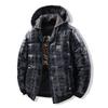 Glossy Cotton Jacket for Men, American Thickened Warm and Loose Versatile Removable Hat, Double-sided Hooded Cotton Jacket