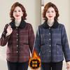 Новая клетчатая куртка модная короткая для среднего возраста и пожилых людей вельветовый повседневный топ женский утолщенный и свободный
