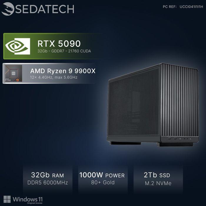 Sedatech Мини-ПК Игровой Pro Micro ATX • AMD Ryzen 9 9900X • RTX5090 • 32 ГБ DDR5 • 2 ТБ SSD M.2 • Windows 11