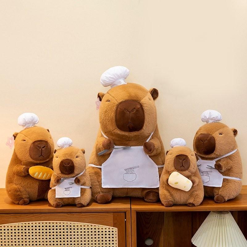Chef Plush Capybara Toy Dolls Room Decoration Ornaments Children Gift Christmas