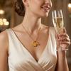 Vintage Heart Ring Pendant Necklace Gold Romantic Heart Necklace Love Inspired Choke  Couple