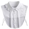New Women White Lace Fake Collar Vintage Shirt Detachable Collar Front Tie Men Lapel Blouse Top Sweater Cotton False Collars