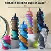 480ML Collapsible Silicone Water Bottle Leakproof Portable Lightweight Outdoor Cycling Gym Fitness Sports Travel Camouflage Folding Drinking Cup