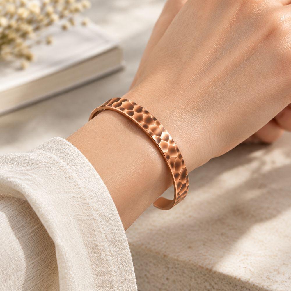 Adjustable Cuff Bracelet Waterproof Copper Cuff Bracelet Durable Wrist Cuff for Men and Women
