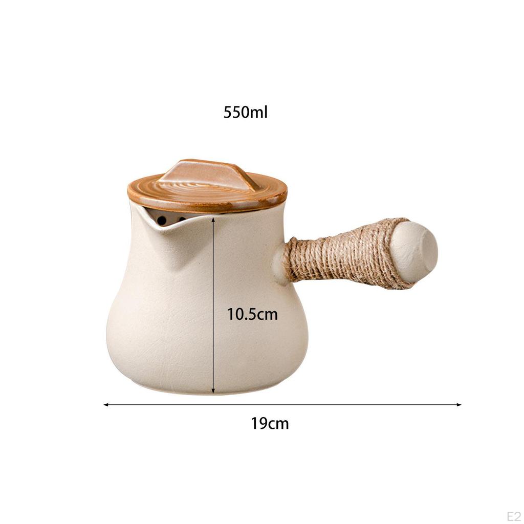 Ceramic Teapot Milk Warmer with Lid for Boiling Water Tea Filter