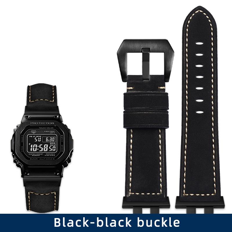 Классический ретро-ремешок из натуральной кожи CrazyHorse Skin для Casio G-SHOCK GMW-B5000 35th anniversary series Модифицированный стиль Мужские часы