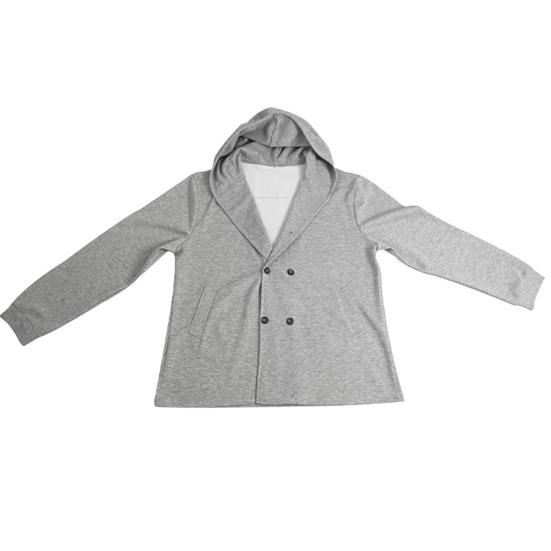 Men Windbreaker Coat Hooded Long Sleeve Solid Color Double-Breasted Jacket with Pockets Autumn Winter Outerwear