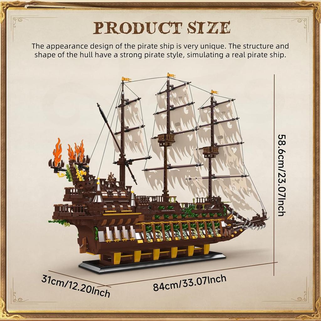 MOULD KING 13197 Пиратский корабль строительный блок MOC Летающий Дактман пиратский корабль модель сборки корабля игрушки дети рождественские подарки