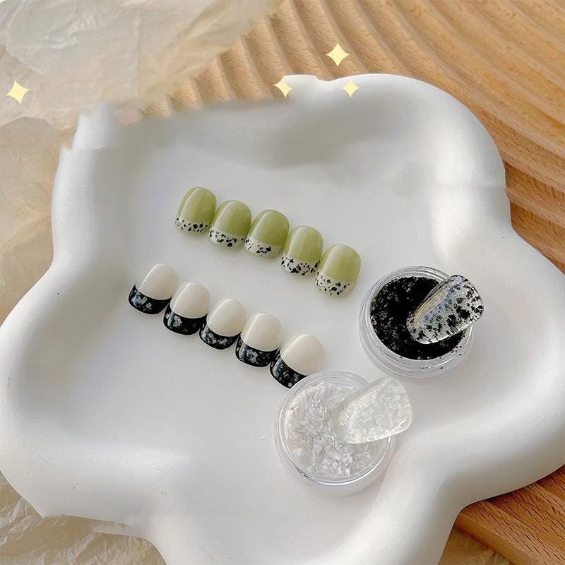 1 коробка Белый Черный Яичная скорлупа Блестящий порошок Перепелиное яйцо Неправильные пайетки Натуральный цвет минерала Порошок Декор для маникюра Аксессуары