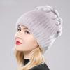 New Winter Real Rabbit Fur Beanies Hat Women 100% Genuine Real Rex Rabbit Hat Good Elastic Knitted Rex Rabbit Fur Caps