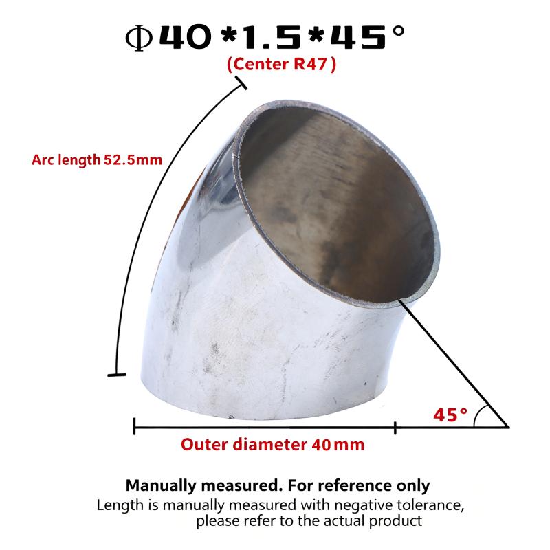 45° Weld Elbow Corrosion Resistant 304 Stainless Steel Butt Weld Pipe Fitting 16-80mm OD for Gas Pipelines