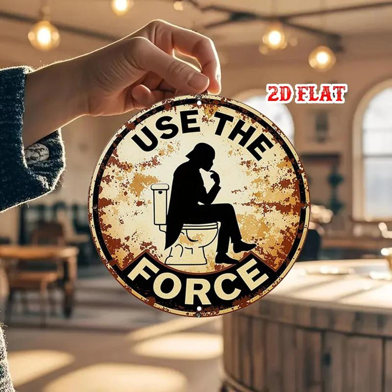 Wit Slogan Round Popular Culture Reference Rustic Wall Art Metal Wall Decoration for Homes Garages Restaurants Cafes