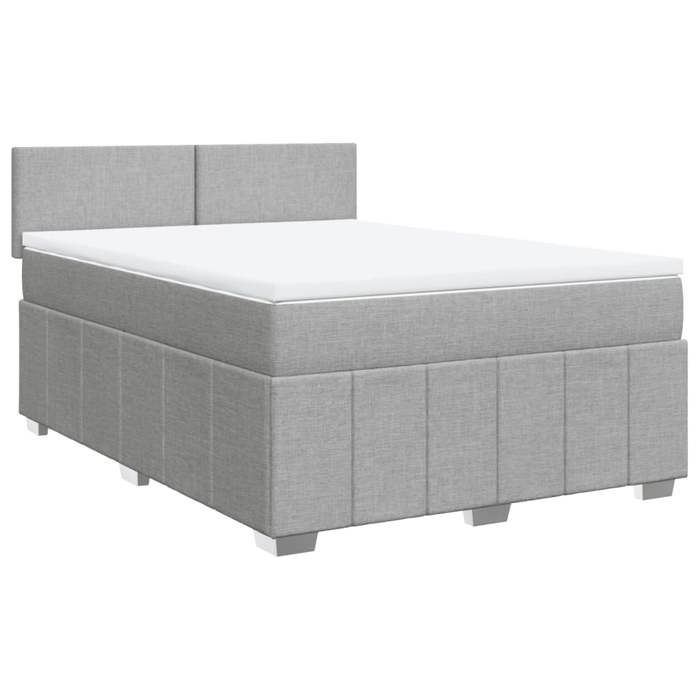 VidaXL Sommier à lattes de lit avec matelas Gris clair 160x200cm Tissu 3287112