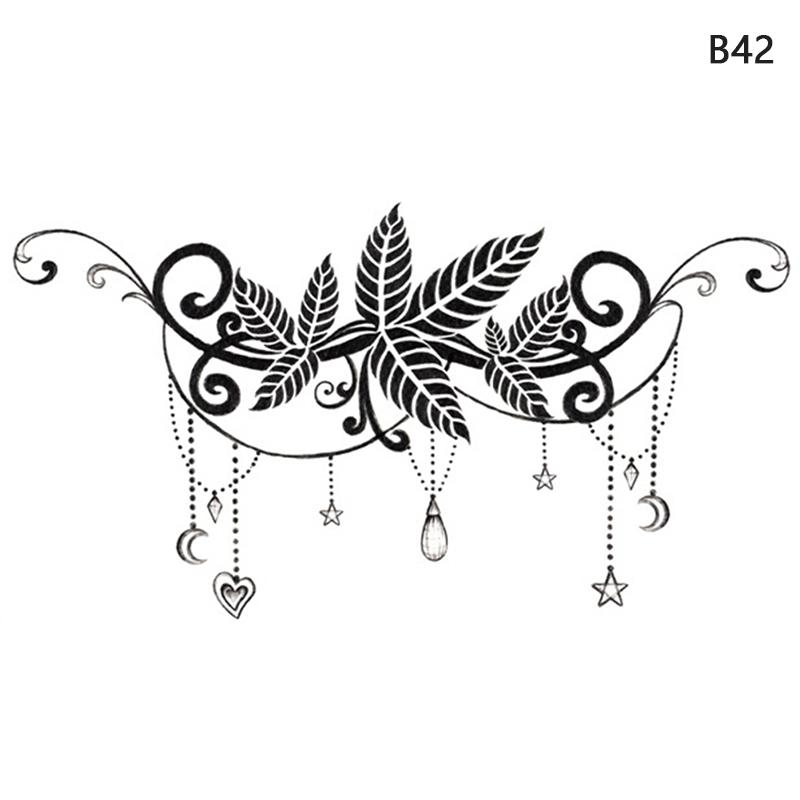 Водостойкая временная поддельная грудь, боди-арт, татуировка, ювелирные изделия, кружевная наклейка на талию, искусство