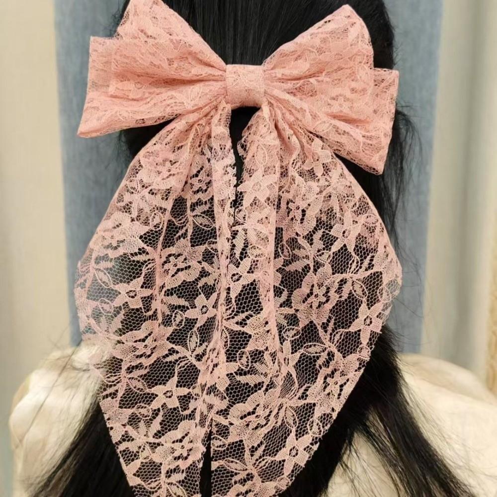 Lace Butterfly Knot Spring Clamp Bow Fabric Hairpin Fashion Hair Clip For Women