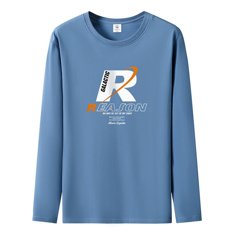 Мужская футболка с длинными рукавами Reason Pattern из чистого хлопка S-5XL, повседневные мужские пуловеры 