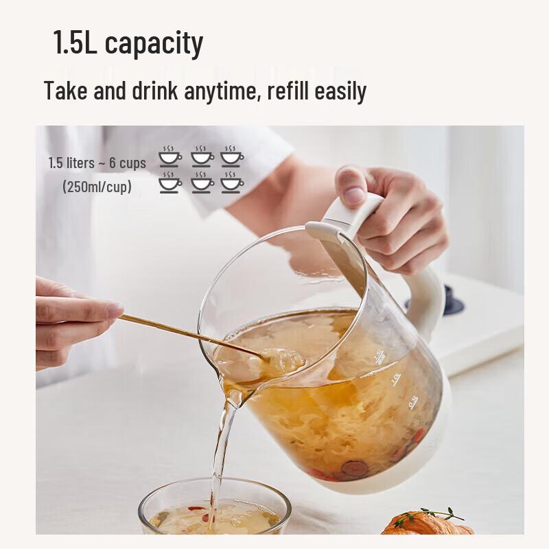 Bear 1.5L Health Pot & Tea Kettle CN plug (adapter included)