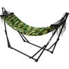 Игрушечный гамак Ш260 x Г80 x В75 см Статическая грузоподъемность 100 кг В комплект входит сумка для хранения Сетчатая ткань Камуфляжный рисунок Зеленый MOZ-28-02