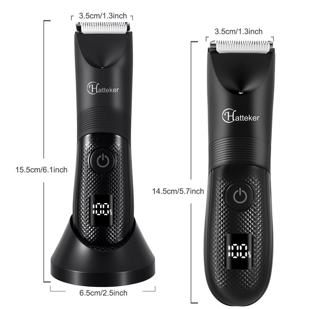 Hatteker Body Pubic Hair Trimmer for Men With Light  Balls Trimmer No Razor Burn Groin, Body Groomer Shaver, IPX6