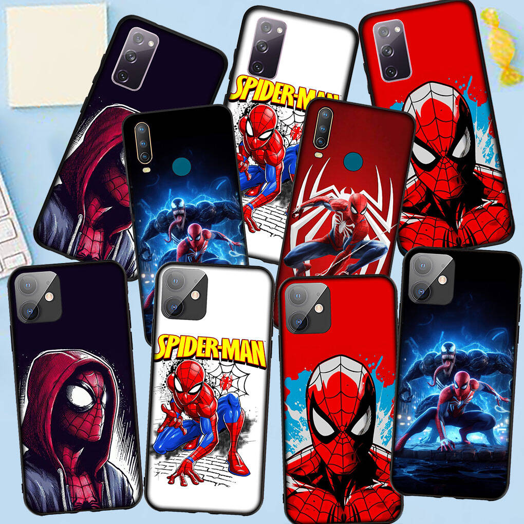 Чехол для телефона для iPhone 17 16 15 Plus Huawei P30 P20 Lite Redmi Note 14 12 11 13 Pro Max OPPO A60 A80 A40 A18 A38 A54 Мультяшный Человек-паук Чехол Spiderman