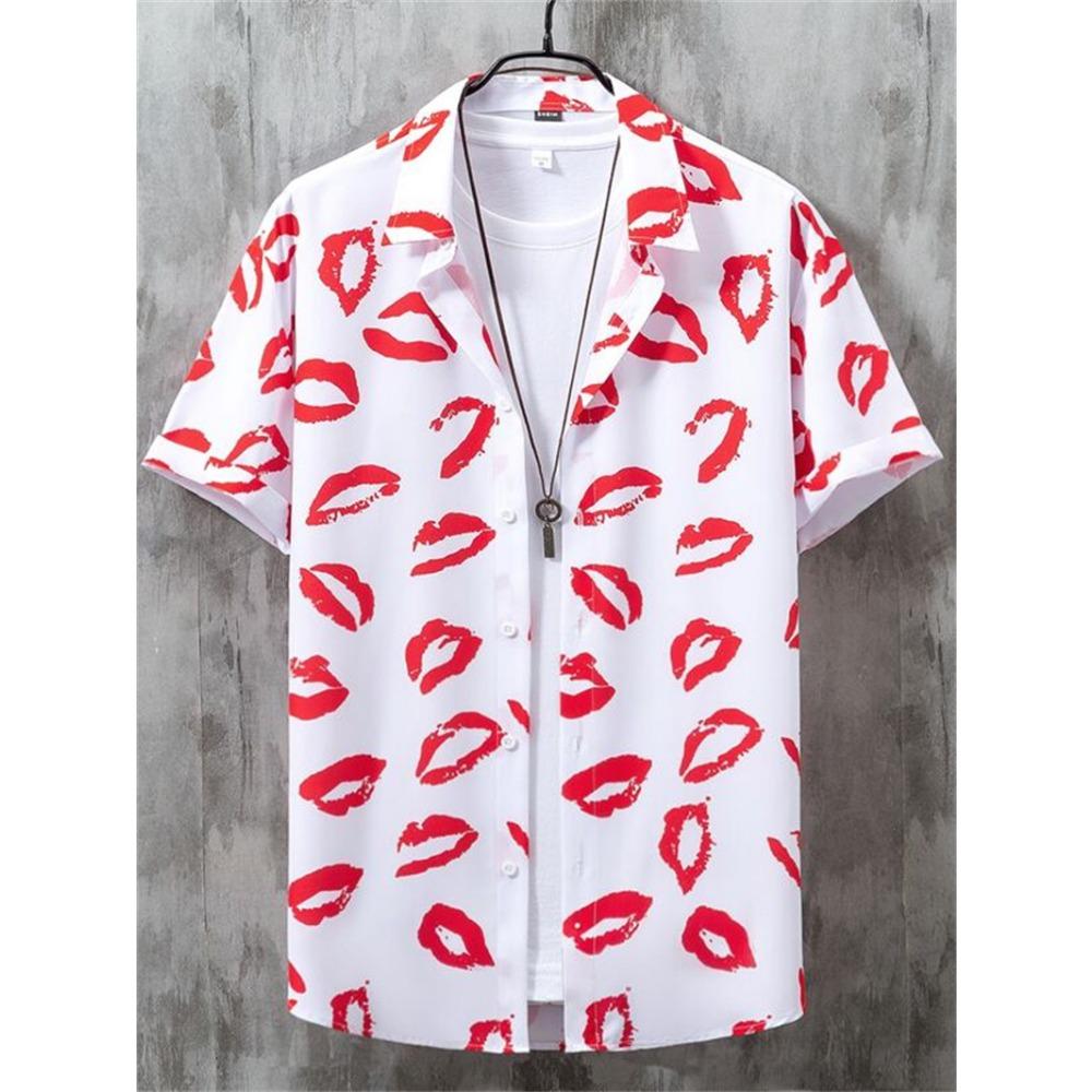 Мужская футболка с ретро-узором, рубашка в этническом стиле, повседневный топ с короткими рукавами, пляжная курортная гавайская одежда, лето