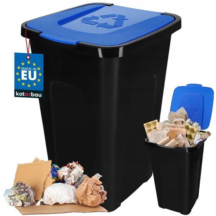 KOTARBAU® Poubelle Cuisine Tri Sélectif de 50 L avec couvercle en polyéthylène - Bleu - Kotarbau