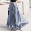 Tooxika  Spring and Summer Women's Pure Color Chiffon Skirt with High Waist and Big Swing