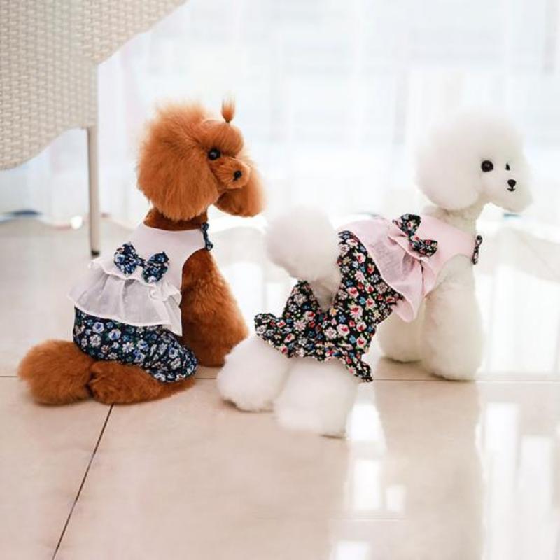 Pet Dog Clothes Spring and Summer Thin Breathable Four-legged Skirt Pet Clothing