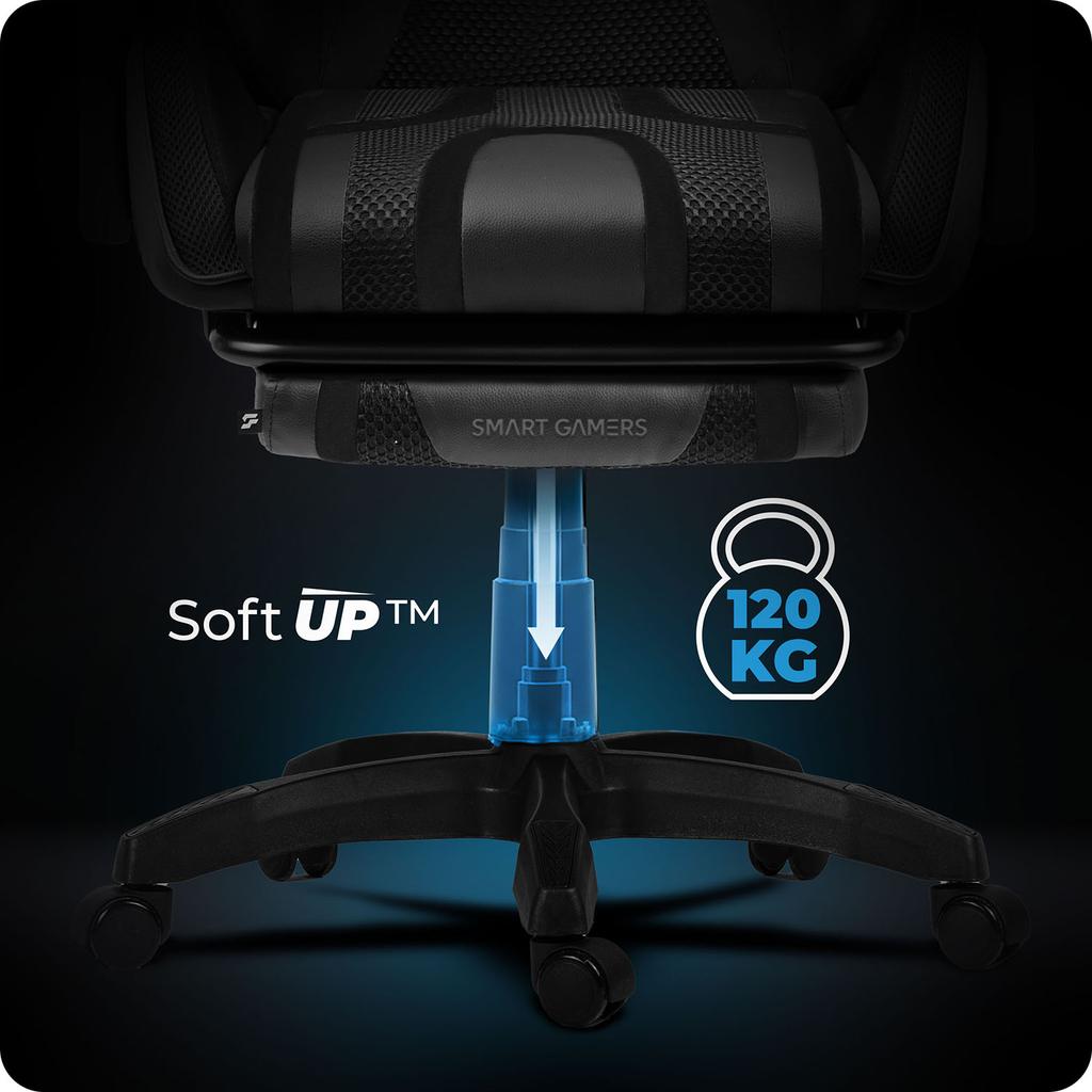Sofotel Specter Gaming Chair, Rotating Swivel Chair With Footrest, Bucket Seat