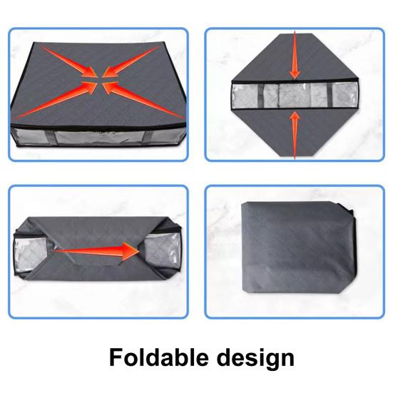 Домашний складной органайзер под кроватью, большая вместимость с прозрачным окном, водонепроницаемая пылезащитная сумка для хранения с усиленной ручкой