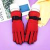Children's Gloves Winter Warm And Thick Ski Gloves Solid Color Cold Proof And Warm Cycling Gloves With Fleece